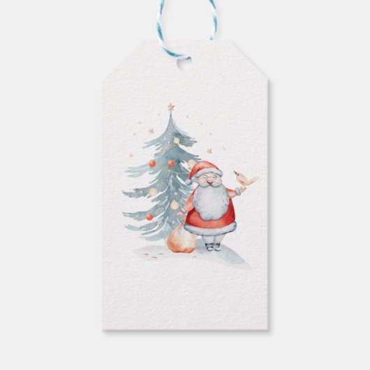 Kerstmis met kerstboom cadeaulabel (Achterkant)