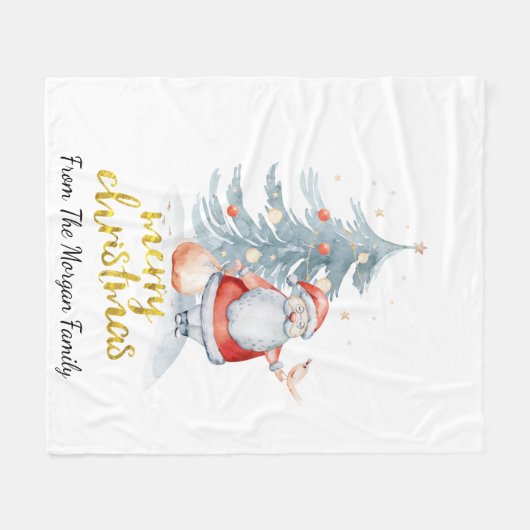 Kerstmis met kerstboom fleece deken (Voorkant (Horizontaal))