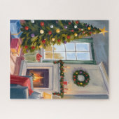Kerstmis met Kerstboom | Kabouter Kerstman Legpuzzel (Horizontaal)