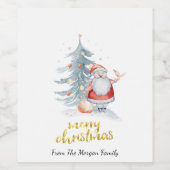 Kerstmis met kerstboom wijn etiket (Enkel label)