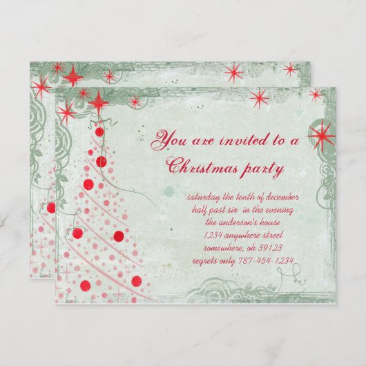 Kerstmis met kerstboomgaard Uitnodiging voor kerst (Voorkant / Achterkant)