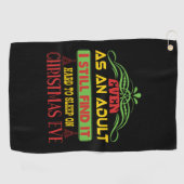 Kerstmis met kerstcadeau golfhanddoek (Horizontaal)