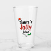Kerstmis met kerstcadeau van Santa's Jolly Juice Glas (Voorkant)