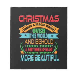 Kerstmis met kerstcadeaus een magische wand notitieblok