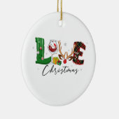 Kerstmis met kerstcadeaus keramisch ornament (Rechts)