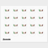 Kerstmis met kerstcadeaus ronde sticker (Vel)