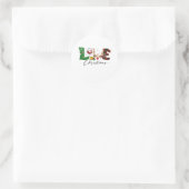 Kerstmis met kerstcadeaus ronde sticker (Tas)