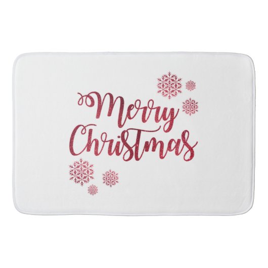 Kerstmis met kerstcadeautje en vrolijk kerstfeest badmat (Voorkant)