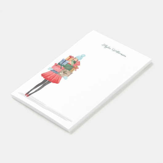 Kerstmis met kerstcadeautjes presenteert Waterverf Post-it® Notes (Schuin)