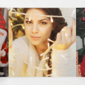 Kerstmis met kerstfoto's op maat drieluik wenskaart (Binnenkant midden)