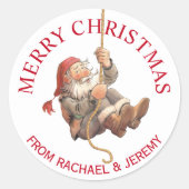 Kerstmis met kerstkerstkerstmis ronde sticker (Voorkant)