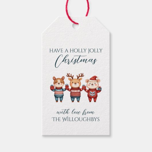 Kerstmis met Kerstkrans Cadeaulabel (Voorkant)