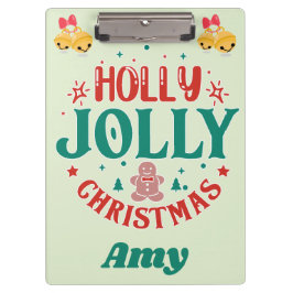 Kerstmis met Kerstkrans Cute Gebruinde Man Retro Klembord