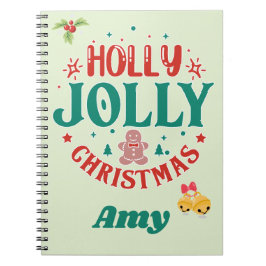Kerstmis met Kerstkrans Cute Gebruinde Man Retro Notitieboek