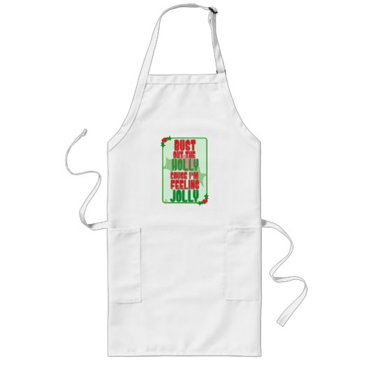 Kerstmis met Kerstkrans Grappige Kerst Zitatie Lang Schort (Voorkant)