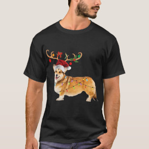 Kerstmis met kerstlampje Kerstmis met Corgi Dog T-shirt