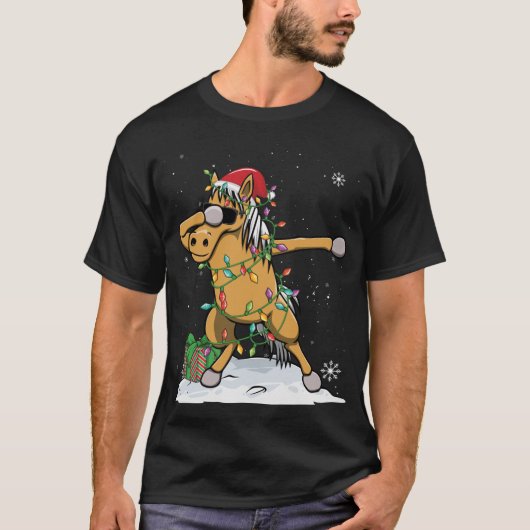 Kerstmis met kerstlampjes met kerstmis t-shirt (Voorkant)