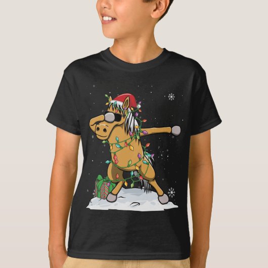 Kerstmis met kerstlampjes met kerstmis t-shirt (Voorkant)