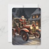 Kerstmis met Kerstman op een rustieke manier Feestdagenkaart (Voorkant)