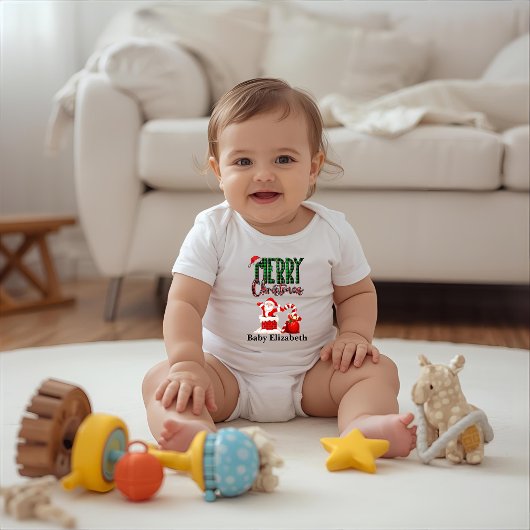 Kerstmis met Kerstman - Persoonlijke Baby Body Romper