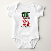 Kerstmis met Kerstman - Persoonlijke Baby Body Romper (Voorkant)