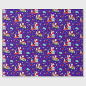 Kerstmis met kerstman voor artsen cadeaupapier (Vlak)