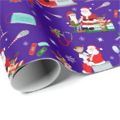 Kerstmis met kerstman voor artsen cadeaupapier (Rol Hoek)