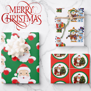 Kerstmis met kerstmis 3-coördinaten inpakpapier vel