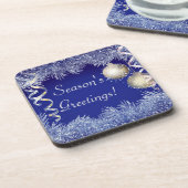 Kerstmis met kerstmis als groet van het seizoen bier onderzetter (Linkerzijde)