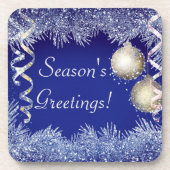 Kerstmis met kerstmis als groet van het seizoen bier onderzetter (Voorkant)