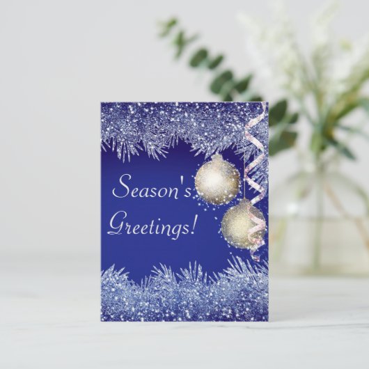 Kerstmis met kerstmis als groet van het seizoen briefkaart (Staand voorkant)