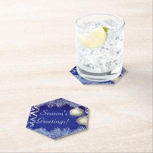 Kerstmis met kerstmis als groet van het seizoen kartonnen onderzetters