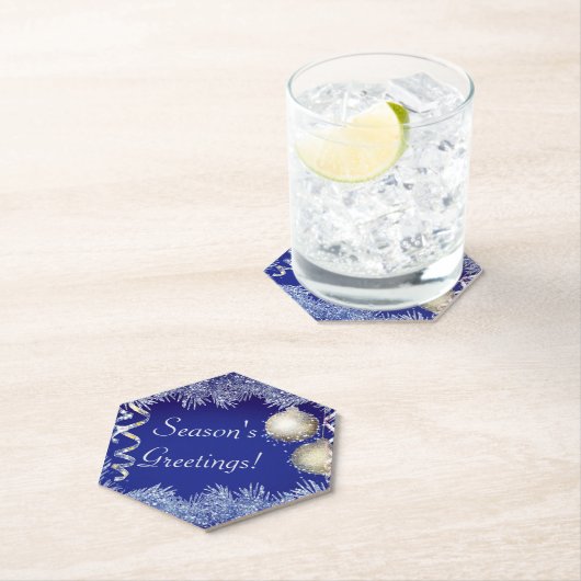 Kerstmis met kerstmis als groet van het seizoen kartonnen onderzetters (Insitu)