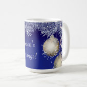 Kerstmis met kerstmis als groet van het seizoen koffiemok (Voorkant rechts)