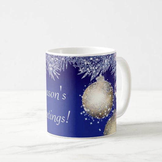 Kerstmis met kerstmis als groet van het seizoen koffiemok (Voorkant rechts)