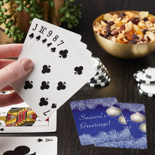 Kerstmis met kerstmis als groet van het seizoen pokerkaarten (Insitu)