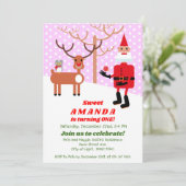 Kerstmis met Kerstmis eerste verjaardag Kaart (Staand voorkant)