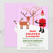 Kerstmis met Kerstmis eerste verjaardag Kaart (Voorkant / Achterkant)