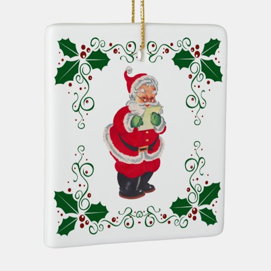 Kerstmis met kerstmis en feestdag keramisch ornament (Rechts)