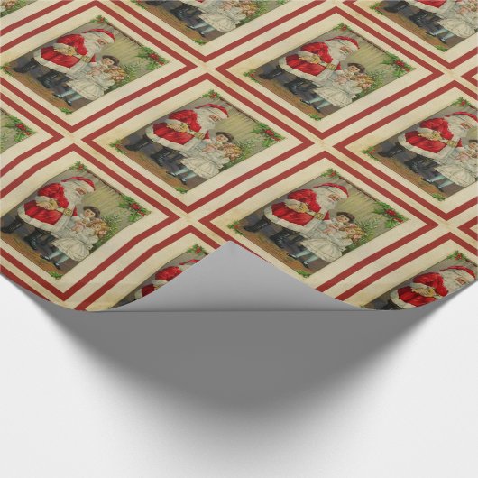 Kerstmis met kerstmis en klein meisje cadeaupapier (Hoek)