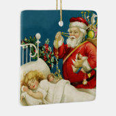 Kerstmis met kerstmis en klein slaapmeisje keramisch ornament (Rechts)