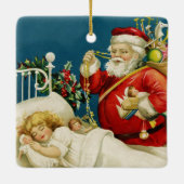 Kerstmis met kerstmis en klein slaapmeisje keramisch ornament (Achterkant)