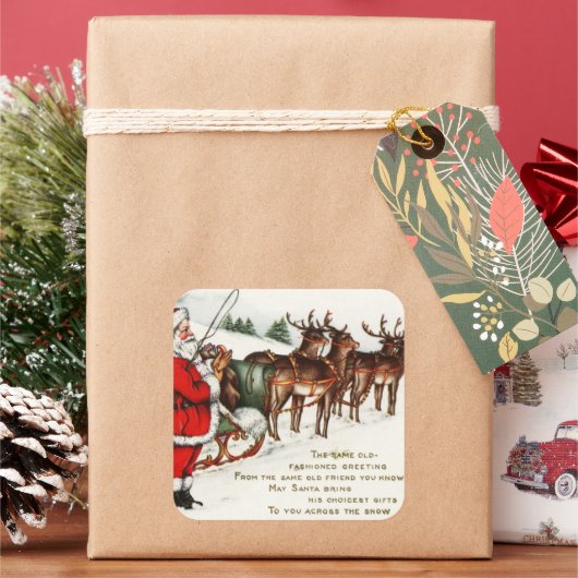 Kerstmis met Kerstmis en met sticker van rendieren (Feestdagen)