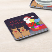 Kerstmis met Kerstmis en rendieren Onderzetter (Linkerzijde)