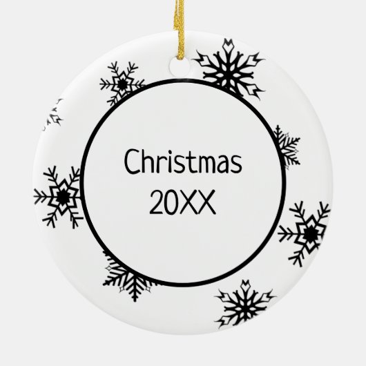 Kerstmis met kerstmis en rendierensnowflakes keramisch ornament (Achterkant)