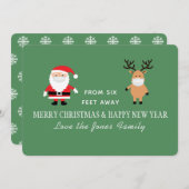 Kerstmis met kerstmis en rendiermasker feestdagenkaart (Voorkant / Achterkant)