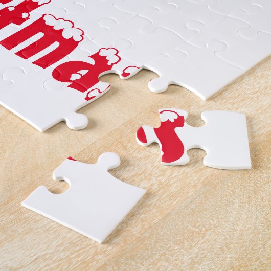 Kerstmis met Kerstmis en rood met witte kerst Legpuzzel (Zijkant)