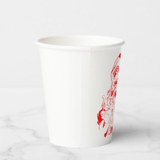 Kerstmis met Kerstmis en rood met witte kerst Papieren Bekers (Rechts)