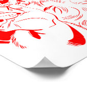 Kerstmis met Kerstmis en rood met witte kerst Poster (Hoek)