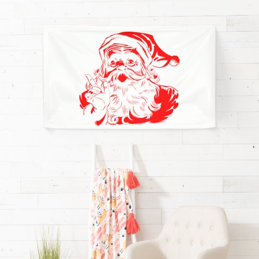 Kerstmis met Kerstmis en rood met witte kerst Spandoek (Insitu)